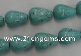 CWB676 15.5 inches 10*15mm teardrop howlite turquoise beads wholesale