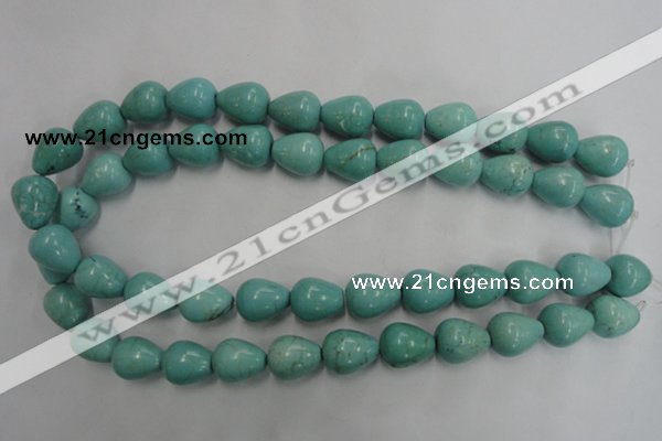 CWB677 15.5 inches 13*16mm teardrop howlite turquoise beads wholesale