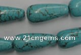 CWB678 15.5 inches 10*28mm teardrop howlite turquoise beads wholesale