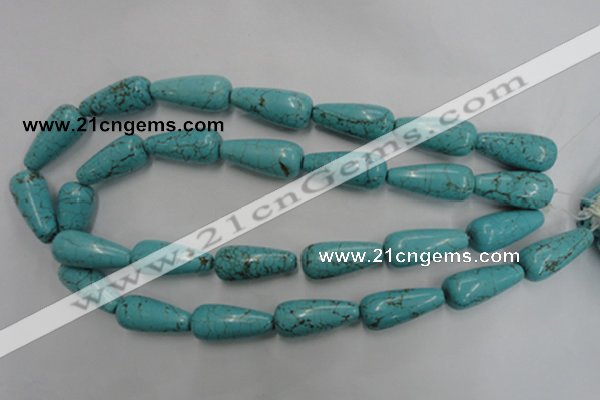 CWB678 15.5 inches 10*28mm teardrop howlite turquoise beads wholesale