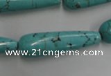 CWB679 15.5 inches 10*38mm teardrop howlite turquoise beads wholesale