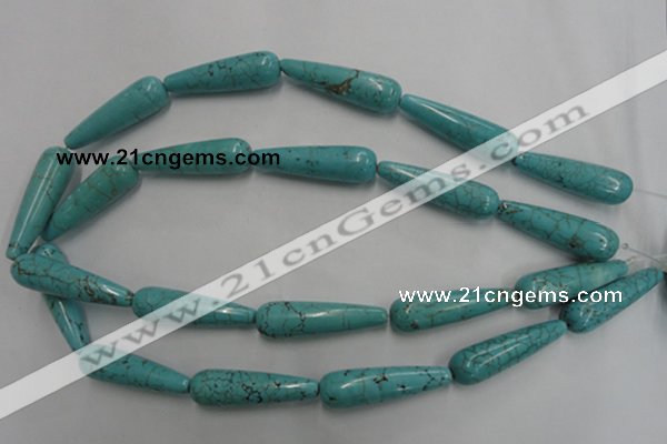 CWB679 15.5 inches 10*38mm teardrop howlite turquoise beads wholesale