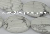 CWB68 15.5 inches 20*30mm carved oval natural white howlite beads