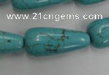 CWB680 15.5 inches 13*30mm teardrop howlite turquoise beads wholesale