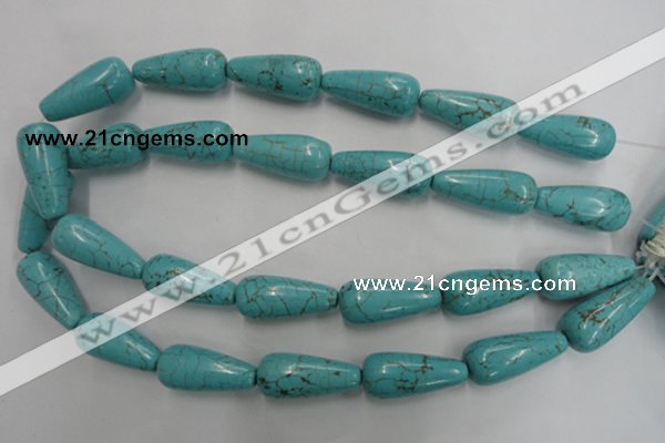 CWB680 15.5 inches 13*30mm teardrop howlite turquoise beads wholesale