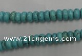 CWB682 15.5 inches 3*7mm rondelle howlite turquoise beads wholesale