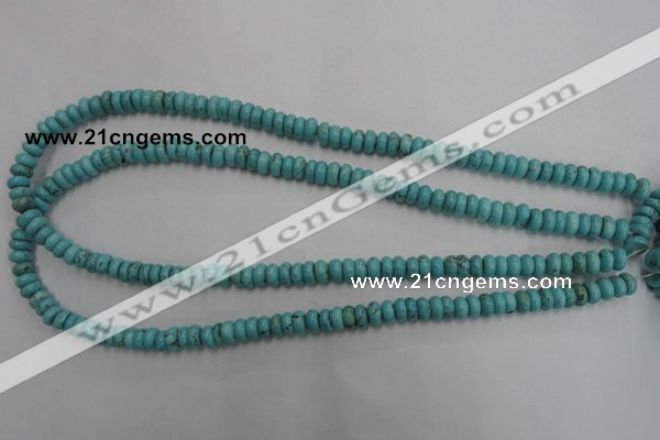 CWB682 15.5 inches 3*7mm rondelle howlite turquoise beads wholesale