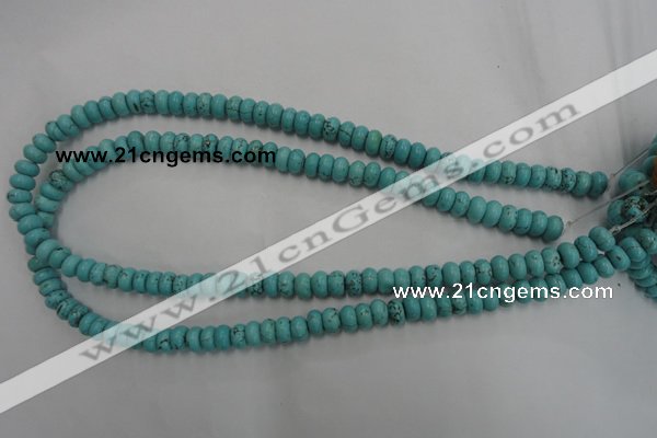 CWB683 15.5 inches 4*7mm rondelle howlite turquoise beads wholesale