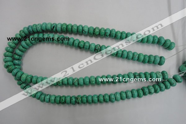 CWB685 15.5 inches 6*10mm rondelle howlite turquoise beads wholesale