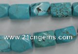 CWB688 15.5 inches 10*14mm faceted nuggets howlite turquoise beads