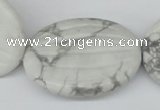 CWB70 15.5 inches 30*40mm carved oval natural white howlite beads