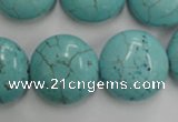 CWB710 15.5 inches 20mm flat round howlite turquoise beads