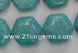 CWB712 15.5 inches 18*20mm hexagon howlite turquoise beads