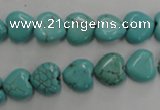 CWB714 15.5 inches 10*10mm heart howlite turquoise beads wholesale