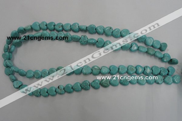 CWB714 15.5 inches 10*10mm heart howlite turquoise beads wholesale