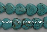 CWB715 15.5 inches 12*12mm heart howlite turquoise beads wholesale