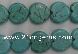 CWB716 15.5 inches 14*14mm heart howlite turquoise beads wholesale