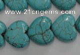 CWB718 15.5 inches 18*18mm heart howlite turquoise beads wholesale