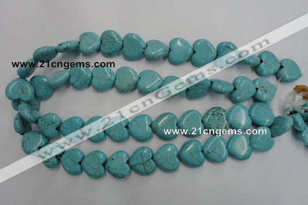 CWB718 15.5 inches 18*18mm heart howlite turquoise beads wholesale