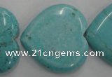 CWB720 15.5 inches 30*30mm heart howlite turquoise beads wholesale