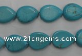 CWB722 15.5 inches 10*14mm flat teardrop howlite turquoise beads