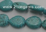 CWB724 15.5 inches 13*18mm flat teardrop howlite turquoise beads