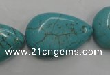 CWB728 15.5 inches 20*30mm flat teardrop howlite turquoise beads