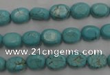 CWB730 15.5 inches 6*10mm oval howlite turquoise beads wholesale