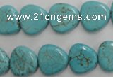 CWB748 15.5 inches 14*14mm triangle howlite turquoise beads wholesale