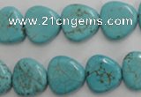 CWB748 15.5 inches 14*14mm triangle howlite turquoise beads wholesale