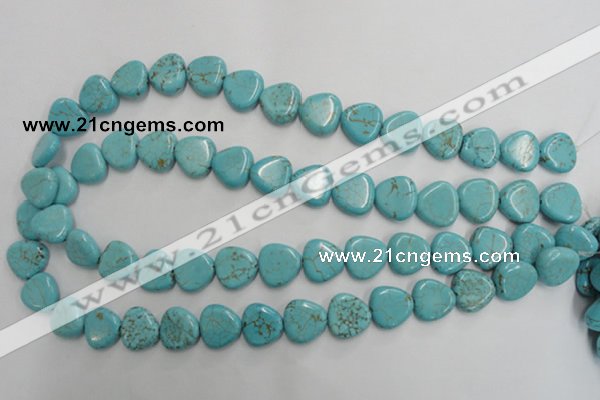 CWB748 15.5 inches 14*14mm triangle howlite turquoise beads wholesale