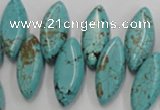 CWB755 Top-drilled 10*24mm marquise howlite turquoise beads wholesale