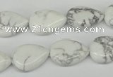 CWB80 15.5 inches 13*18mm flat teardrop natural white howlite beads