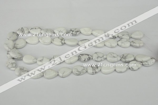 CWB80 15.5 inches 13*18mm flat teardrop natural white howlite beads