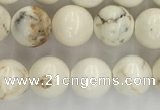 CWB801 15.5 inches 6mm round white howlite turquoise beads