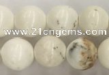 CWB802 15.5 inches 8mm round white howlite turquoise beads