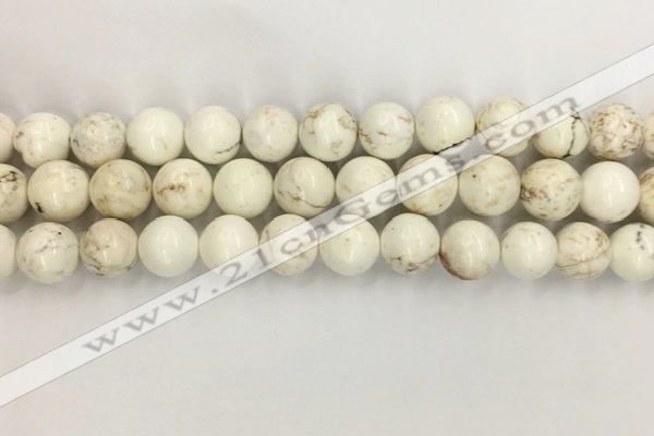 CWB803 15.5 inches 10mm round white howlite turquoise beads