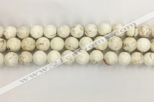 CWB803 15.5 inches 10mm round white howlite turquoise beads