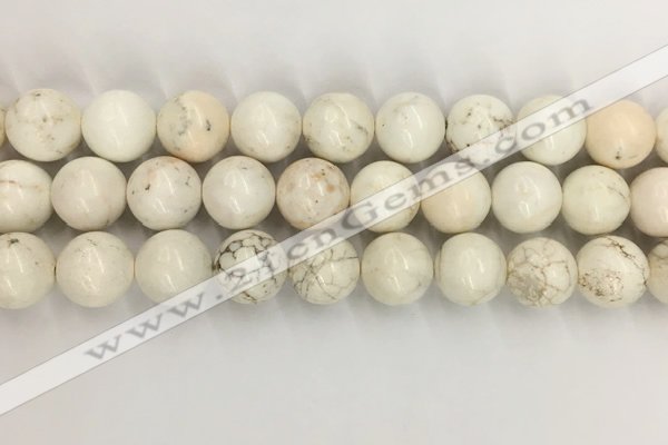 CWB805 15.5 inches 14mm round white howlite turquoise beads