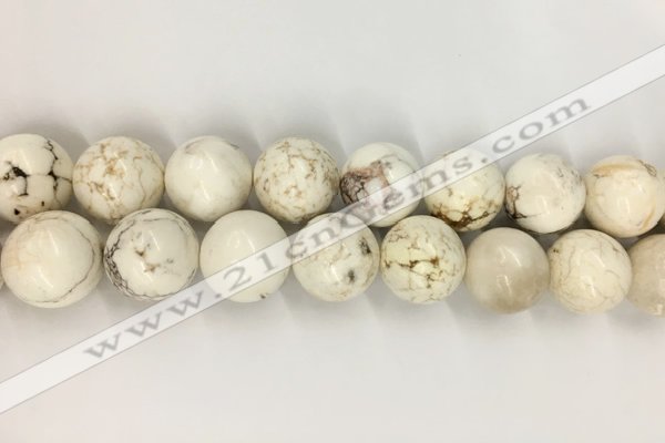 CWB808 15.5 inches 20mm round white howlite turquoise beads