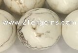 CWB809 15.5 inches 22mm round white howlite turquoise beads