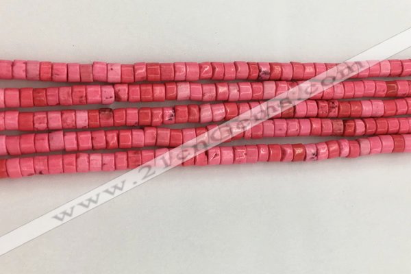 CWB823 15.5 inches 2*4mm tyre howlite turquoise beads wholesale