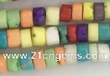 CWB829 15.5 inches 2*4mm tyre howlite turquoise beads wholesale