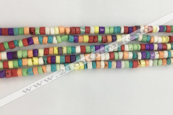 CWB829 15.5 inches 2*4mm tyre howlite turquoise beads wholesale