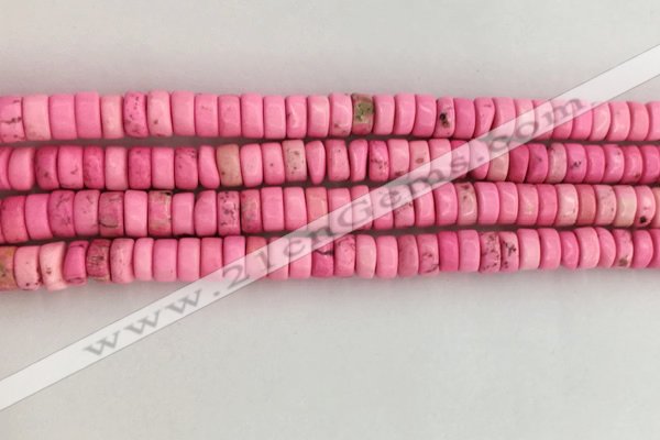 CWB837 15.5 inches 3*6mm tyre howlite turquoise beads wholesale