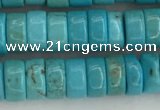 CWB840 15.5 inches 3*6mm tyre howlite turquoise beads wholesale