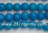 CWB857 15.5 inches 4mm round howlite turquoise beads wholesale