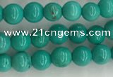 CWB863 15.5 inches 4mm round howlite turquoise beads wholesale