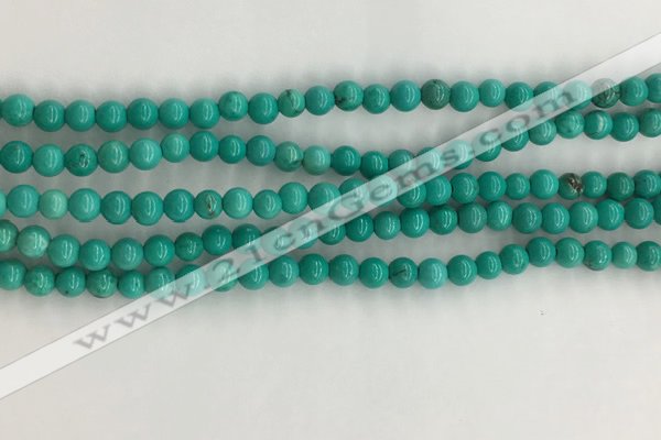 CWB863 15.5 inches 4mm round howlite turquoise beads wholesale