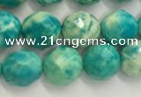CWB880 15.5 inches 4mm faceted round howlite turquoise beads